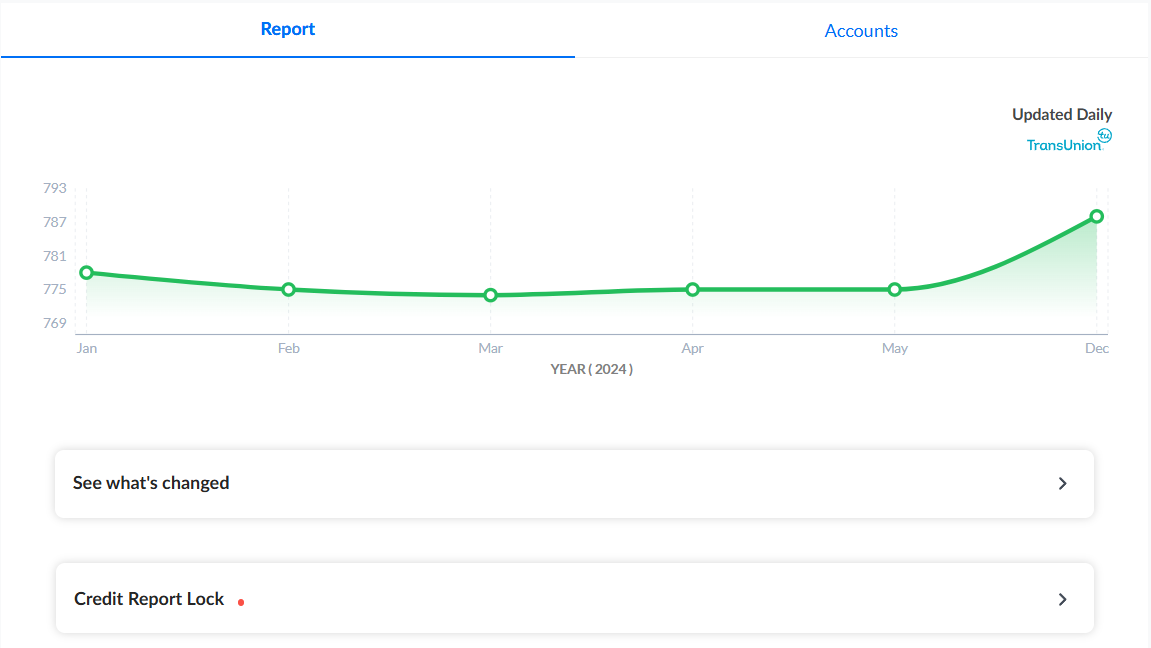 Credit Sesame credit report tab
