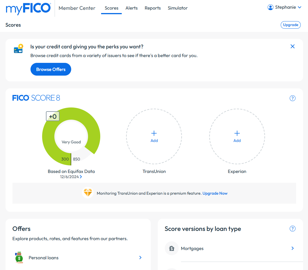 myFICO Member Center