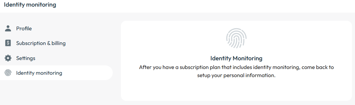 myFICO identity monitoring tab under settings 