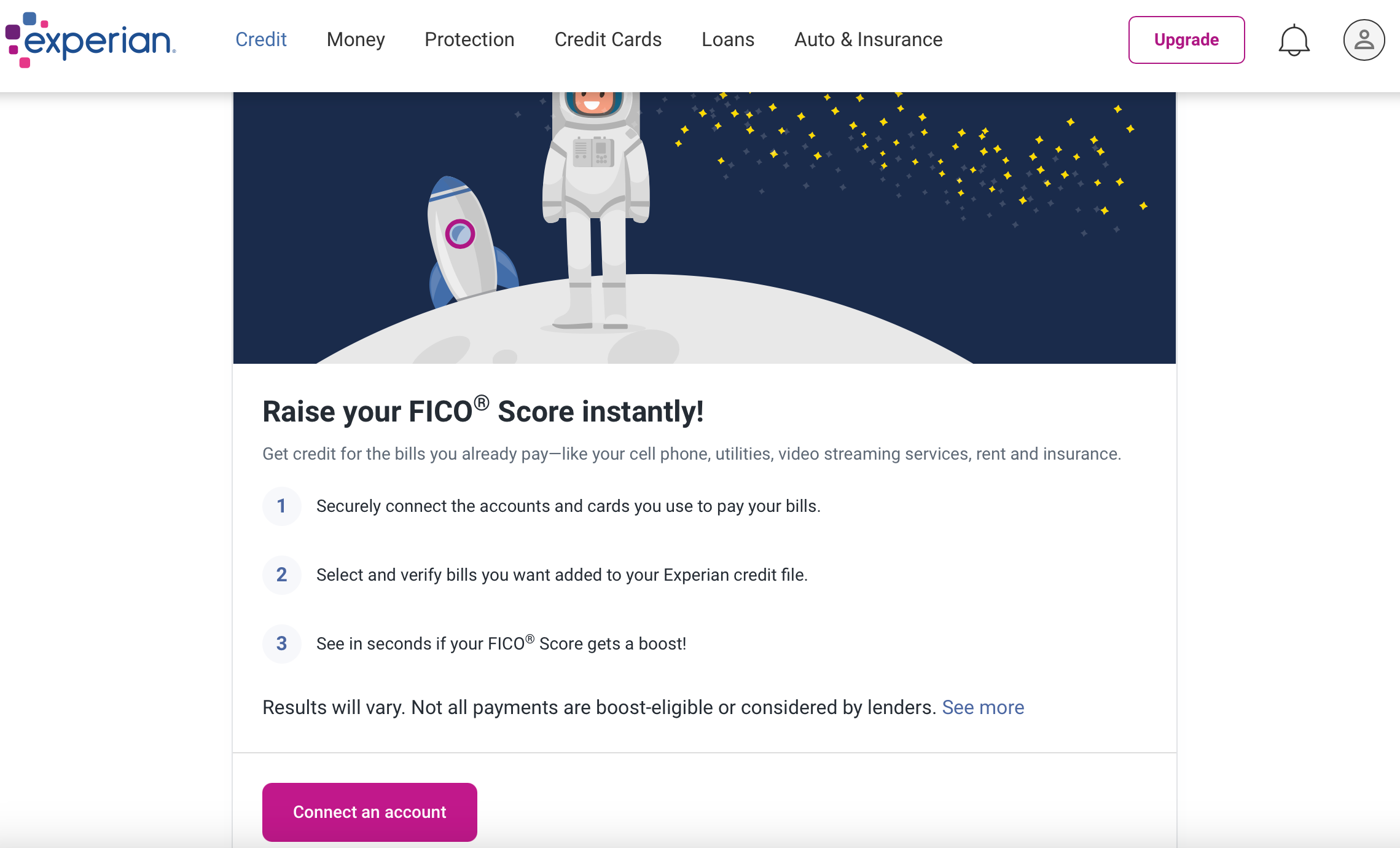 Experian credit assistance for All About Cookies review