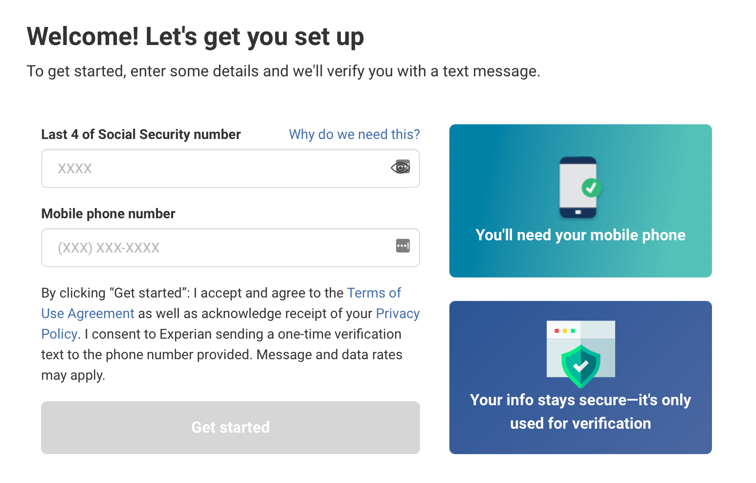 Screenshot of Experian free credit monitoring signup for All About Cookies review