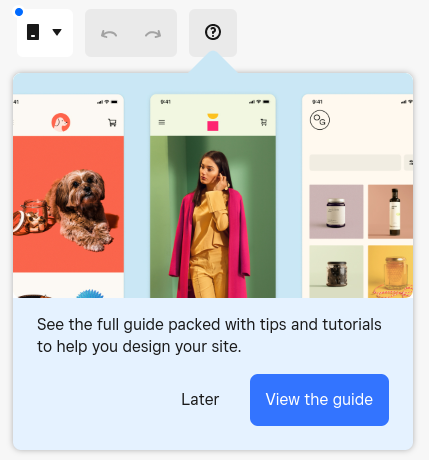 Square Online guide featuring three design examples.