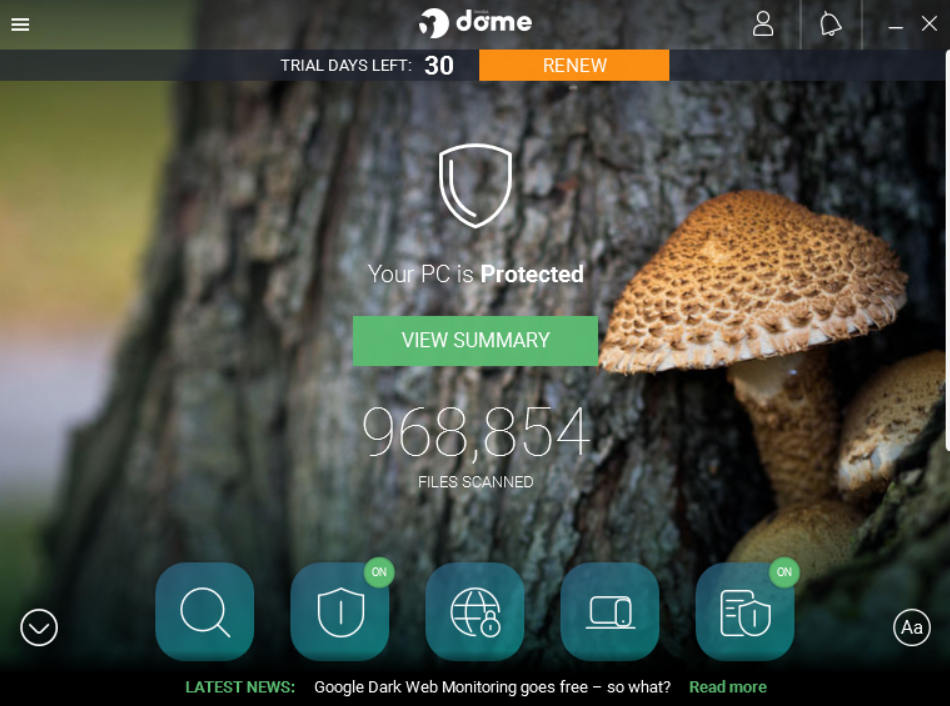 Panda Dome main dashboard