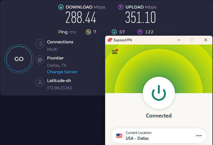 Fast speeds on ExpressVPN