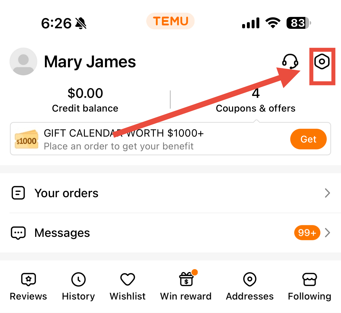 Block Temu ads in-app