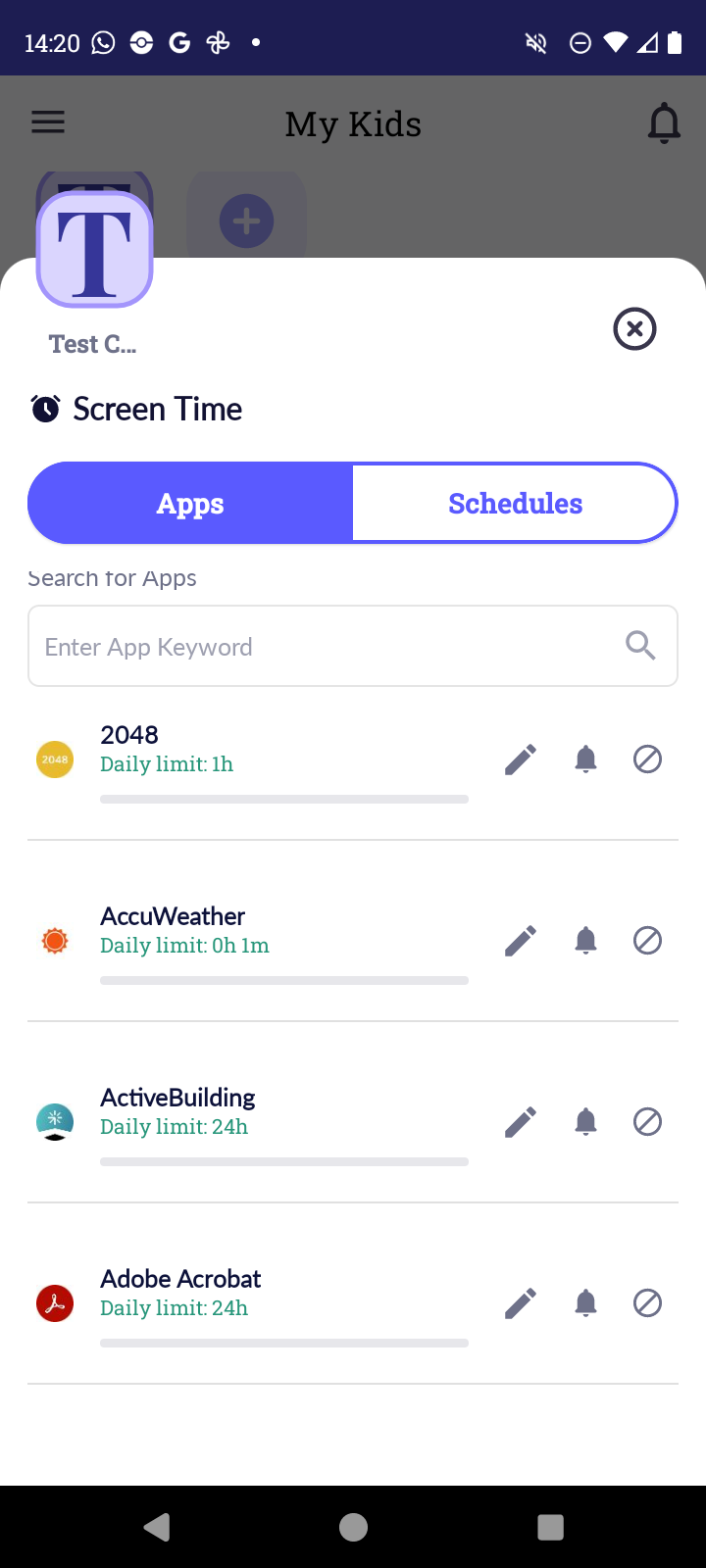 FamilyKeeper screen time limits for apps