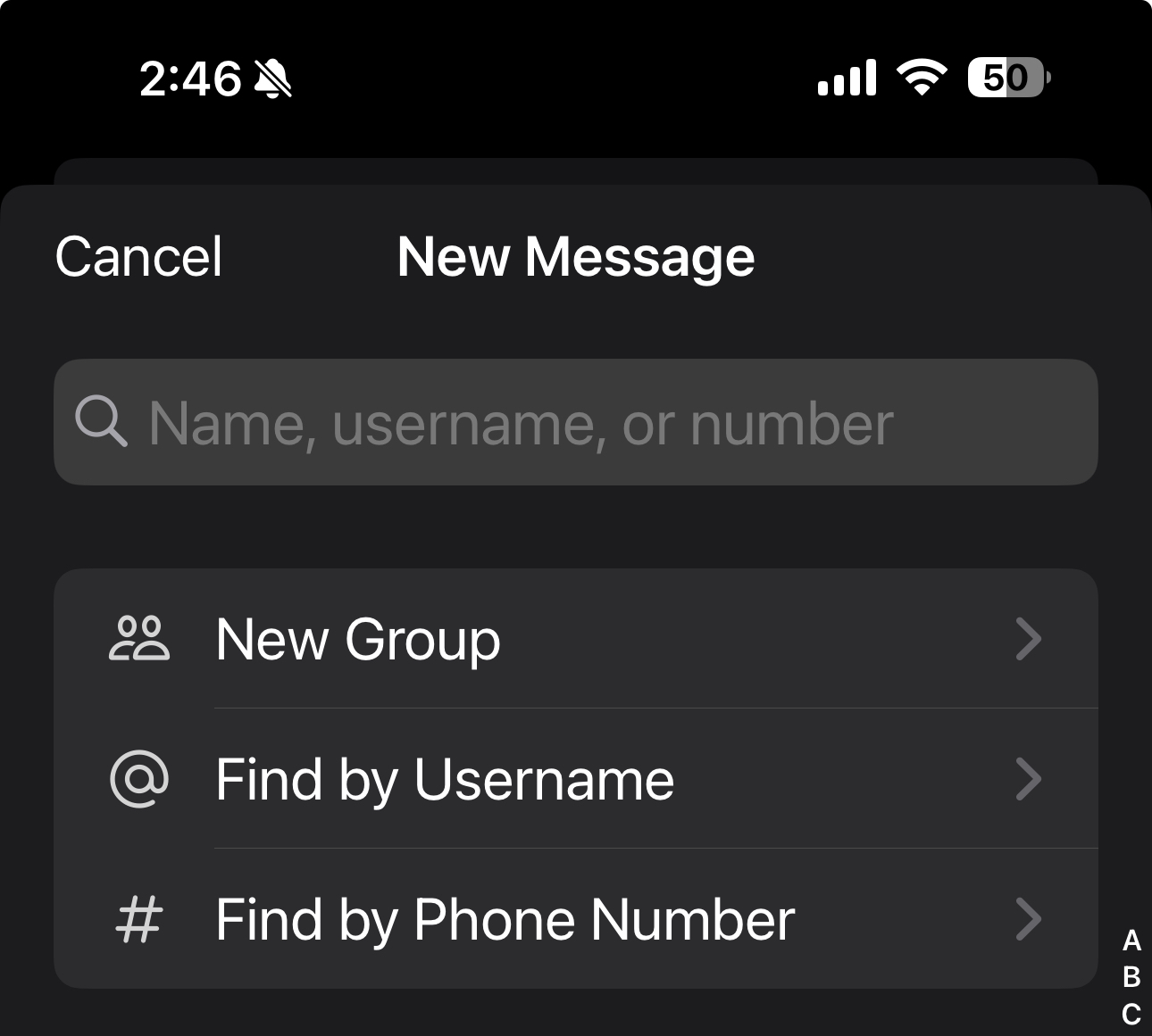 Find users on Signal app