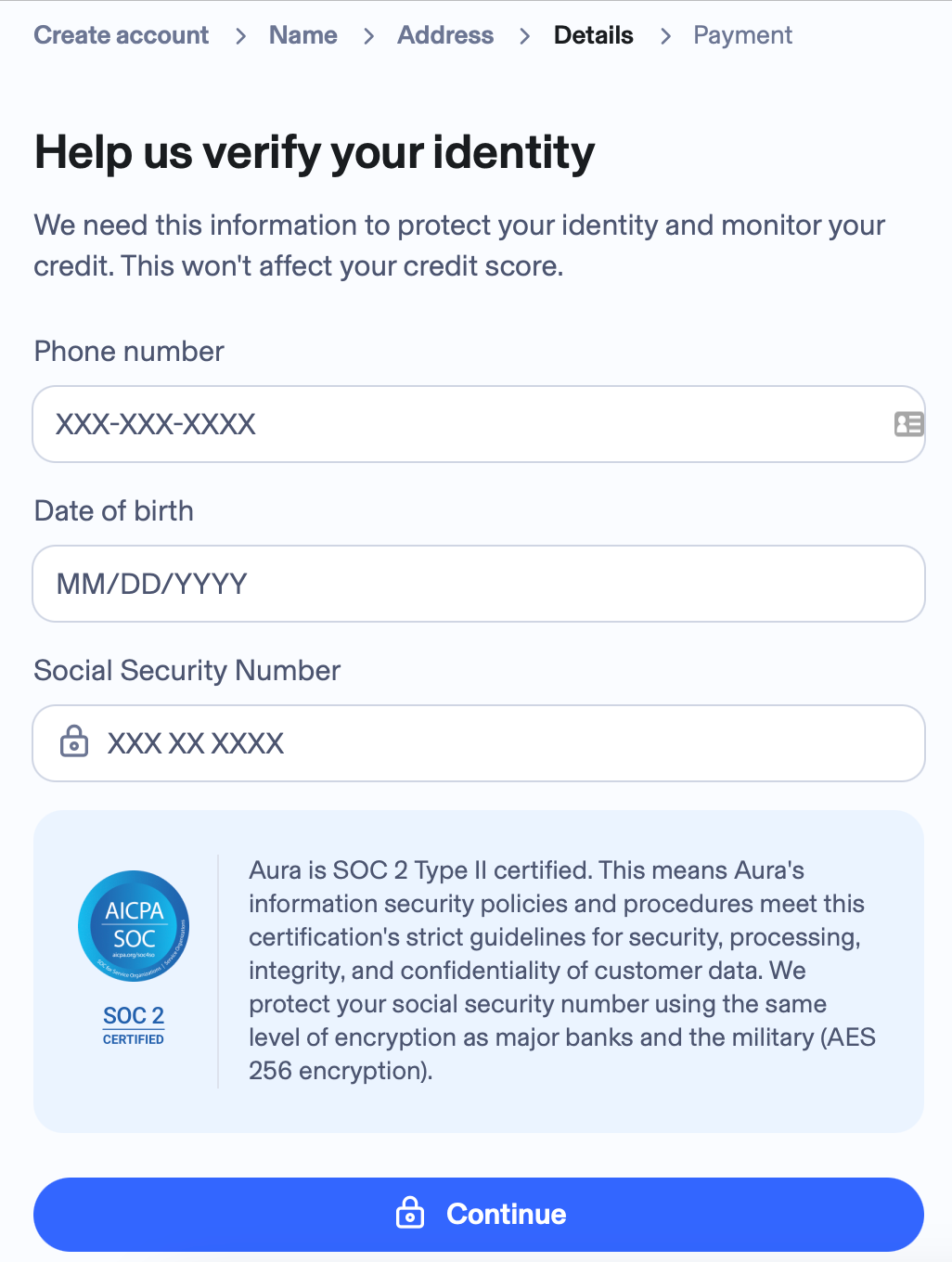 Aura sign up