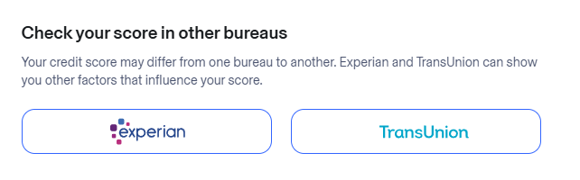 Experian and TransUnion scores are available after requesting the additional reports