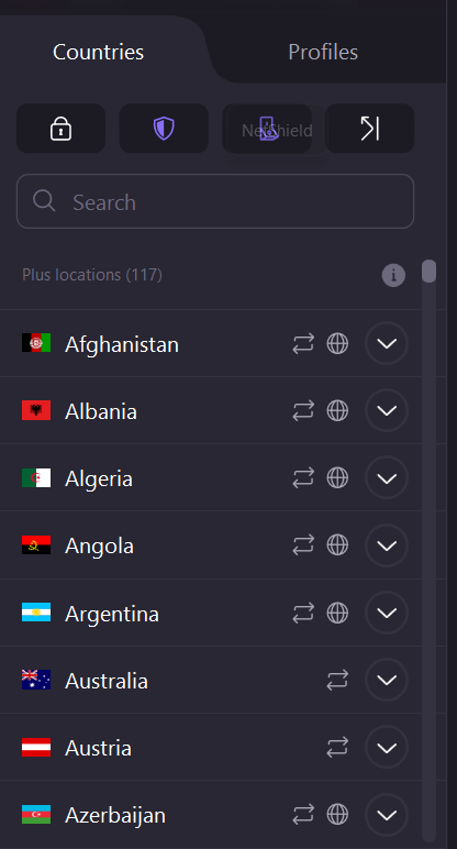 Proton VPN server list