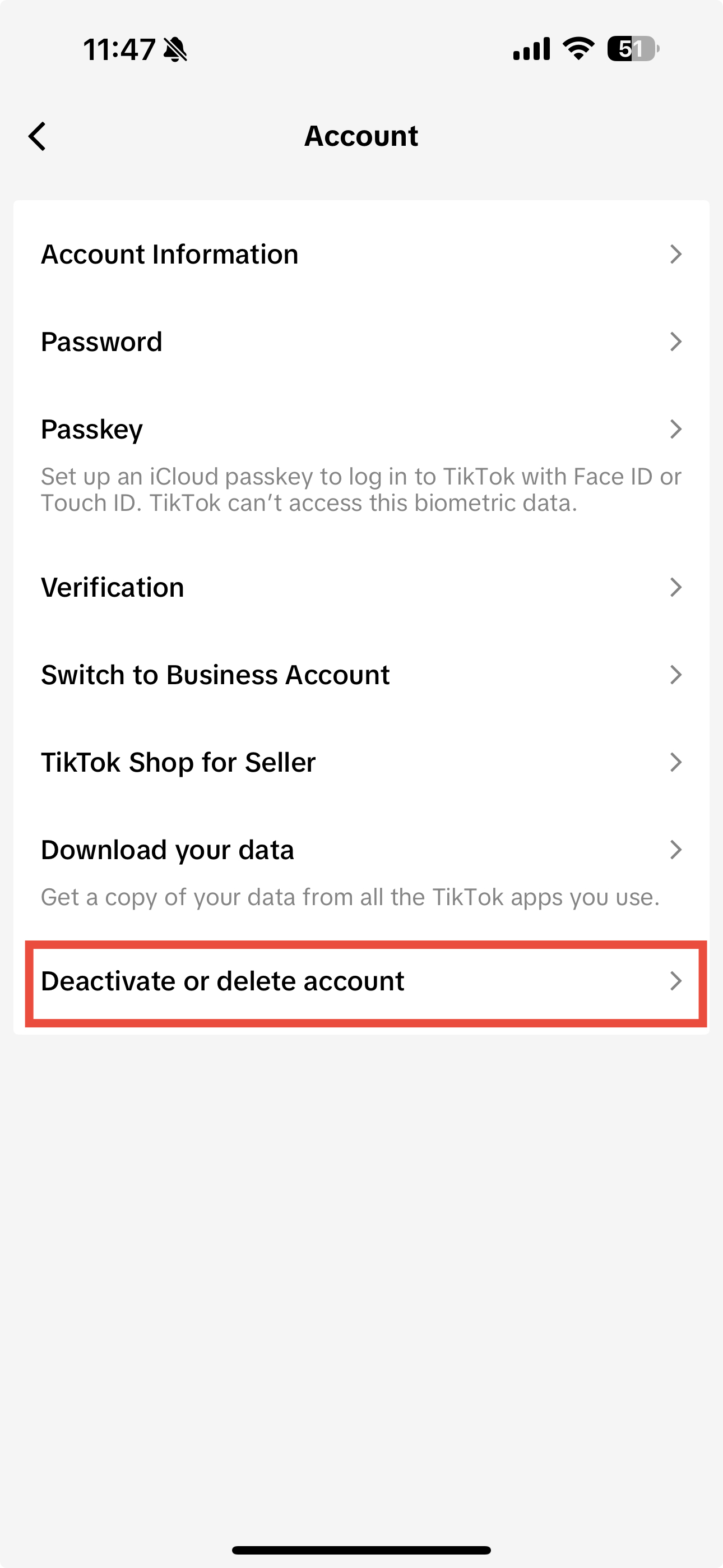 Delete TikTok on phone step 5