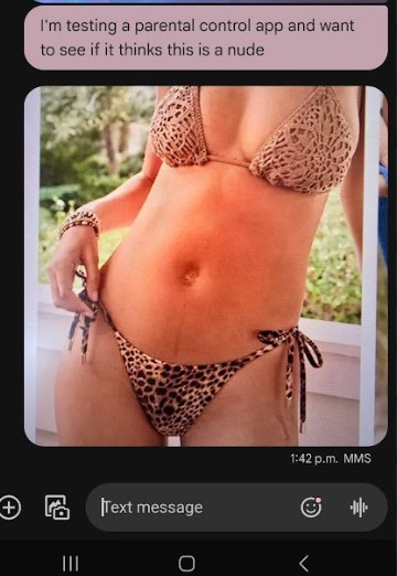 Canopy parental control app let us send a bikini pic via Android for All About Cookies review