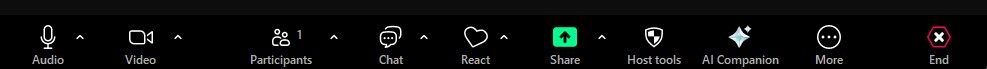 Zoom tool bar controls