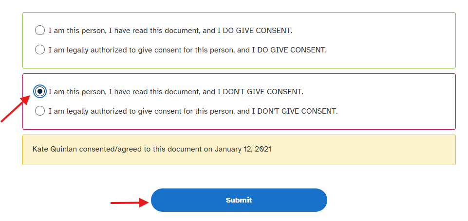 Revoke consent 1 23andMe