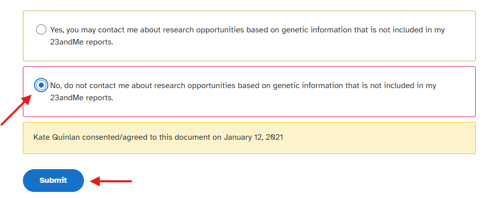 Revoke consent 2 23andMe