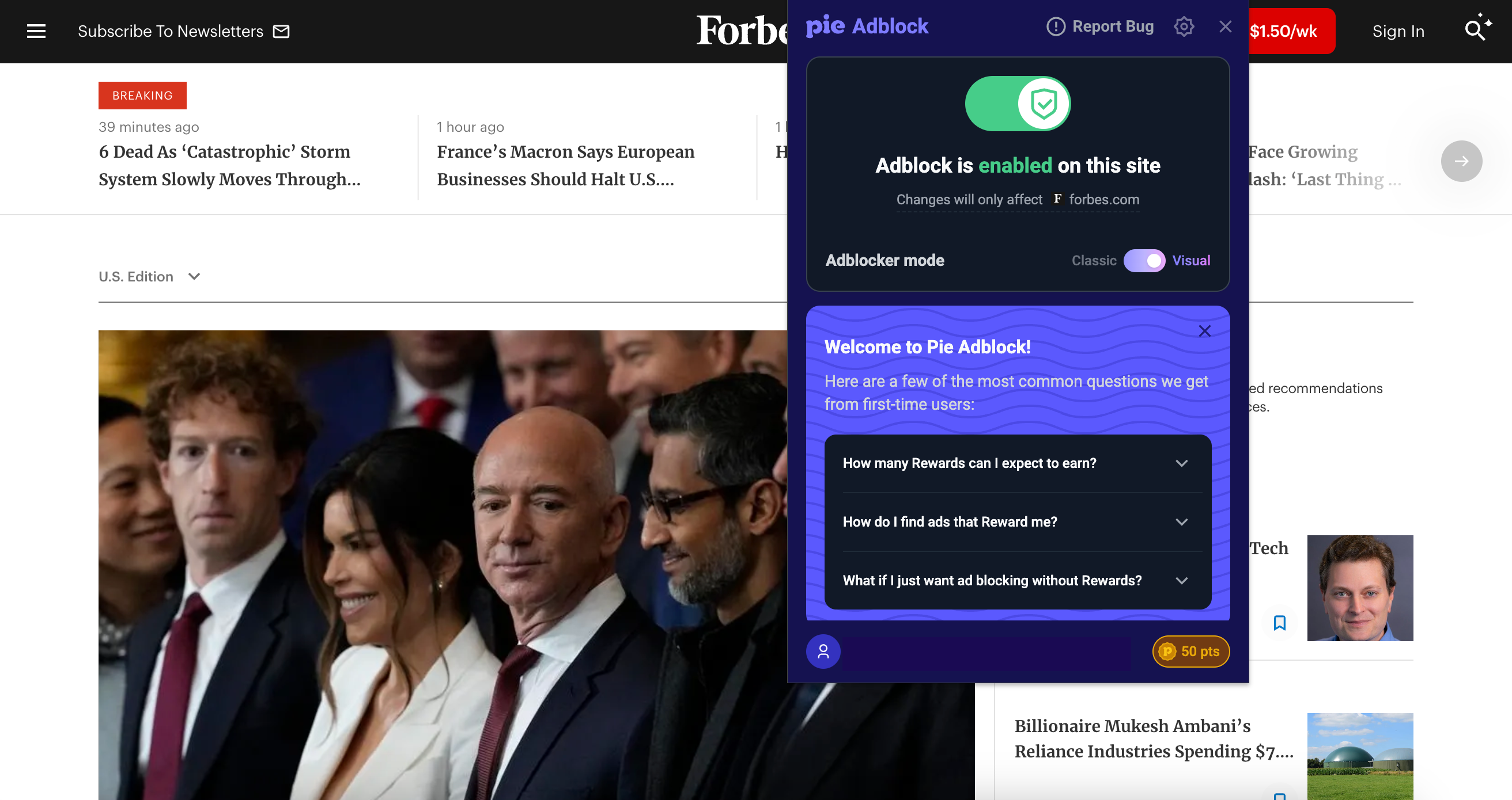 Pie Adblock doesn't include an ad blocker counter