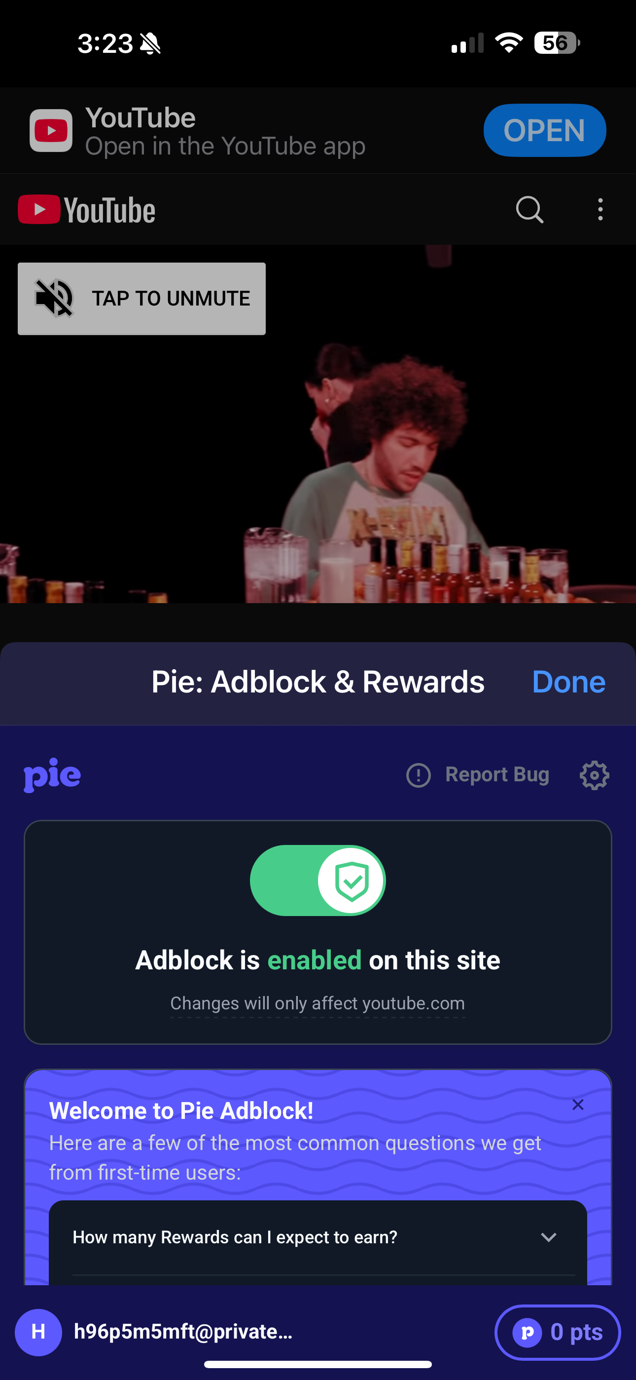 Pie Adblock stops YouTube ads on mobile