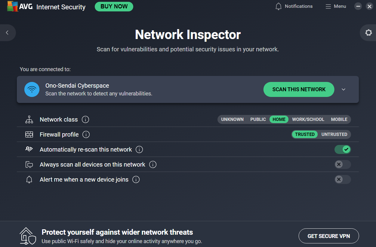AVG Network Inspector feature