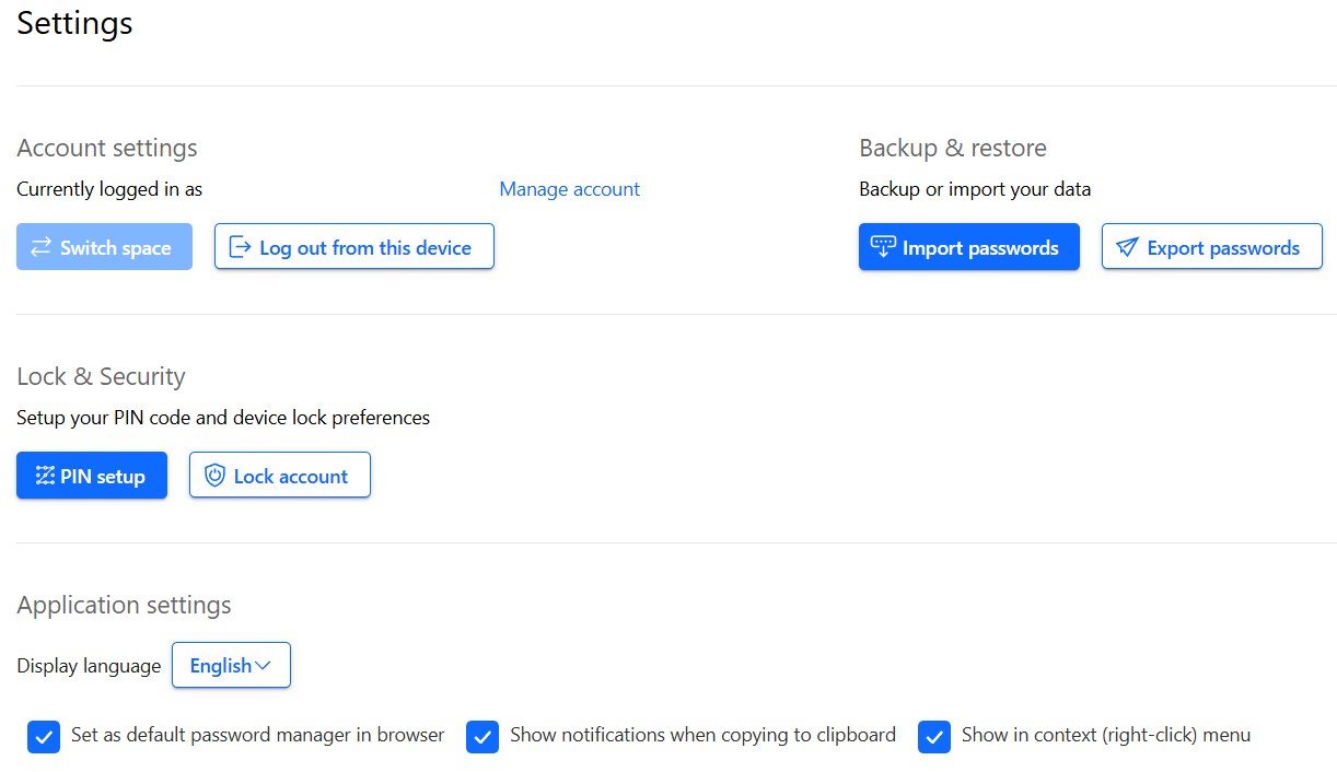 Bitdefender SecurePass settings