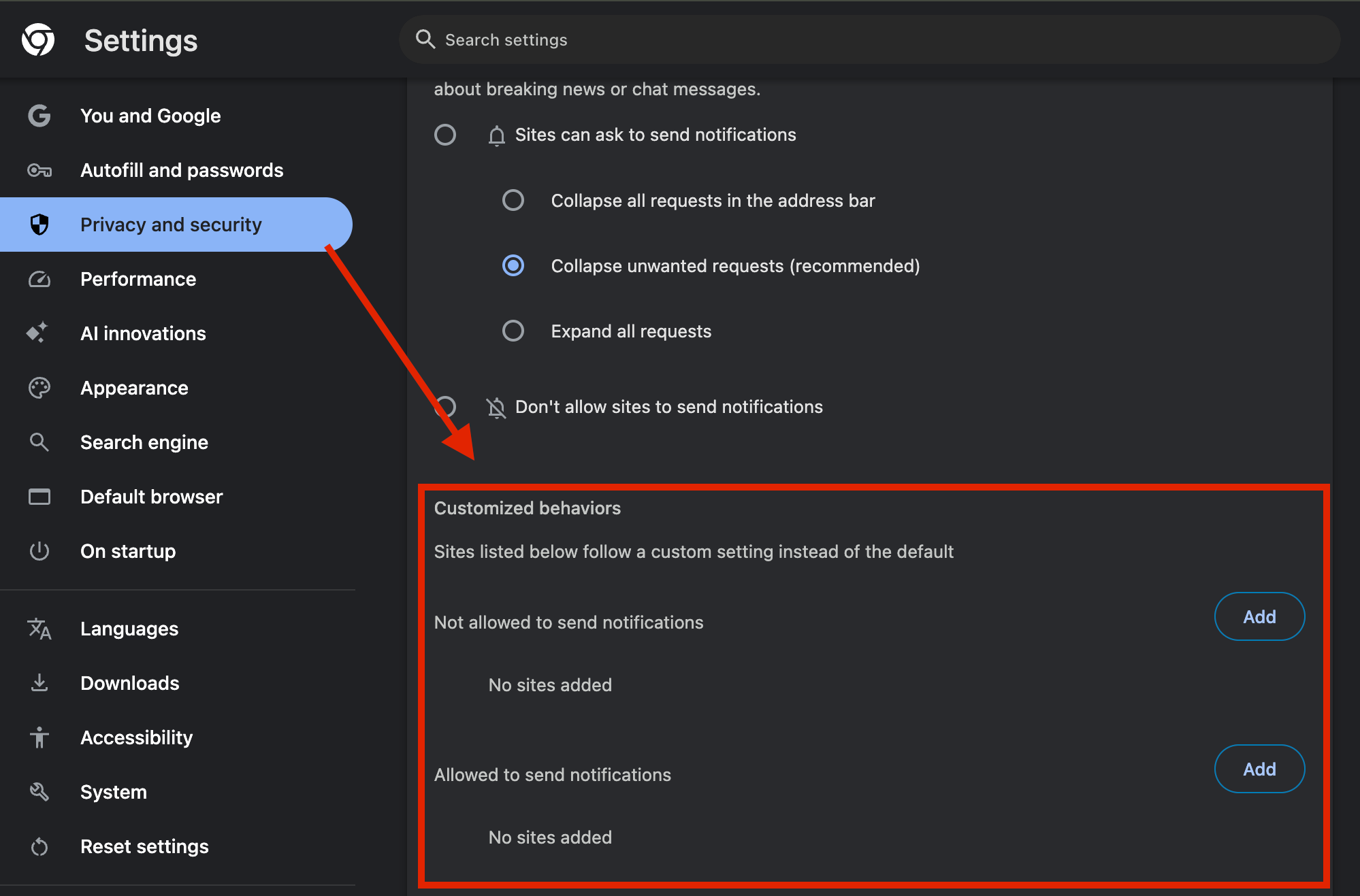 Turn off Chrome notification on desktop with customized behaviors