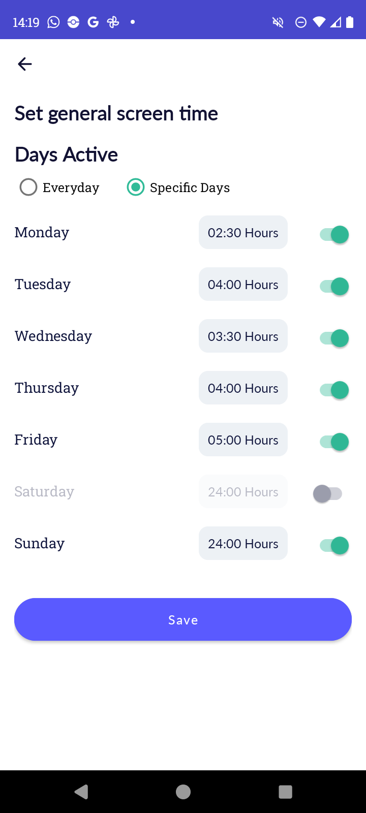 FamilyKeeper screen time schedule