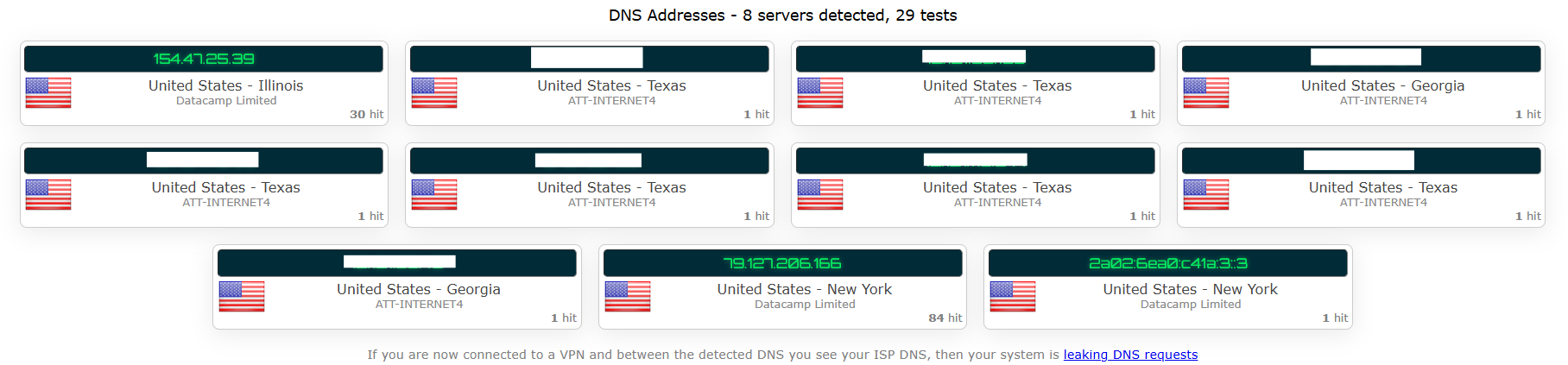 AdGuard VPN's kill switch test results (failed)