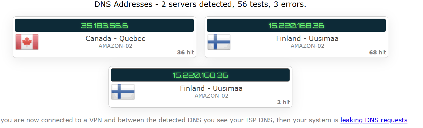 Total VPN's kill switch test results (passed)