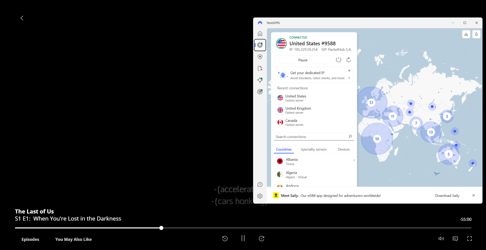 Streaming The Last of Us on Max connected to NordVPN