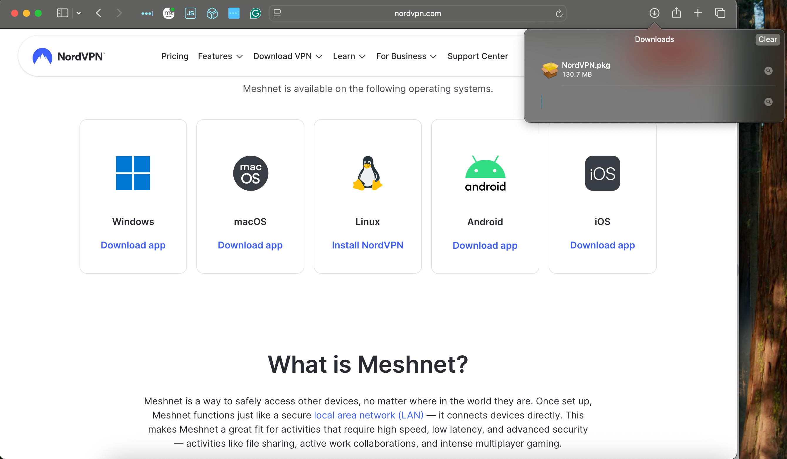 Download NordVPN Meshnet