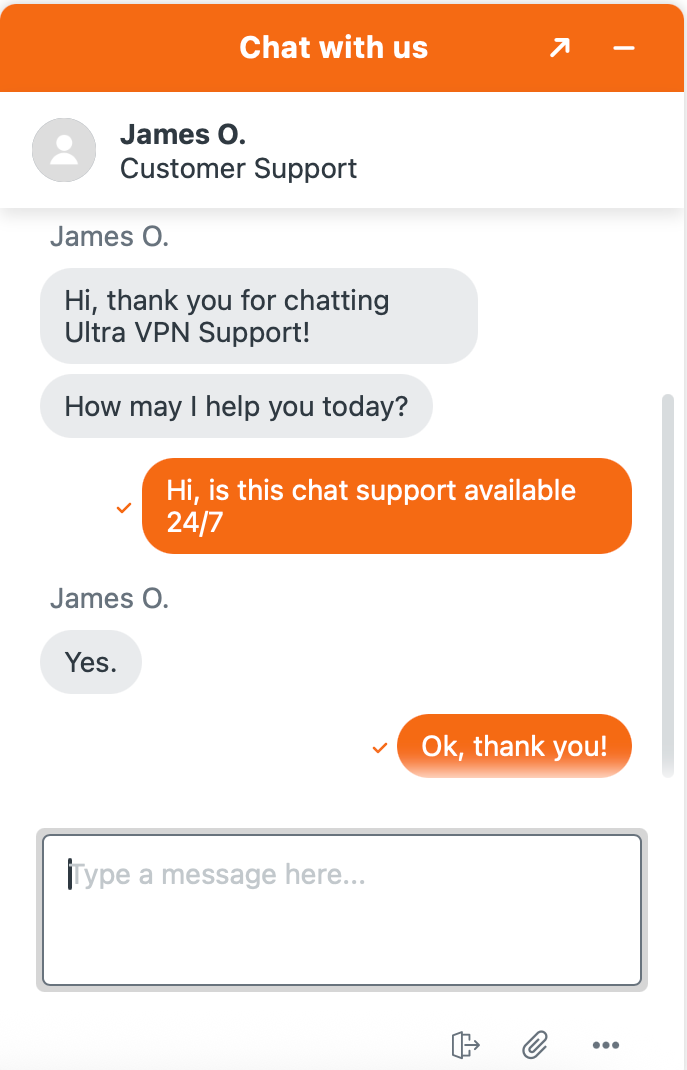 UltraAV customer support chat for All About Cookies