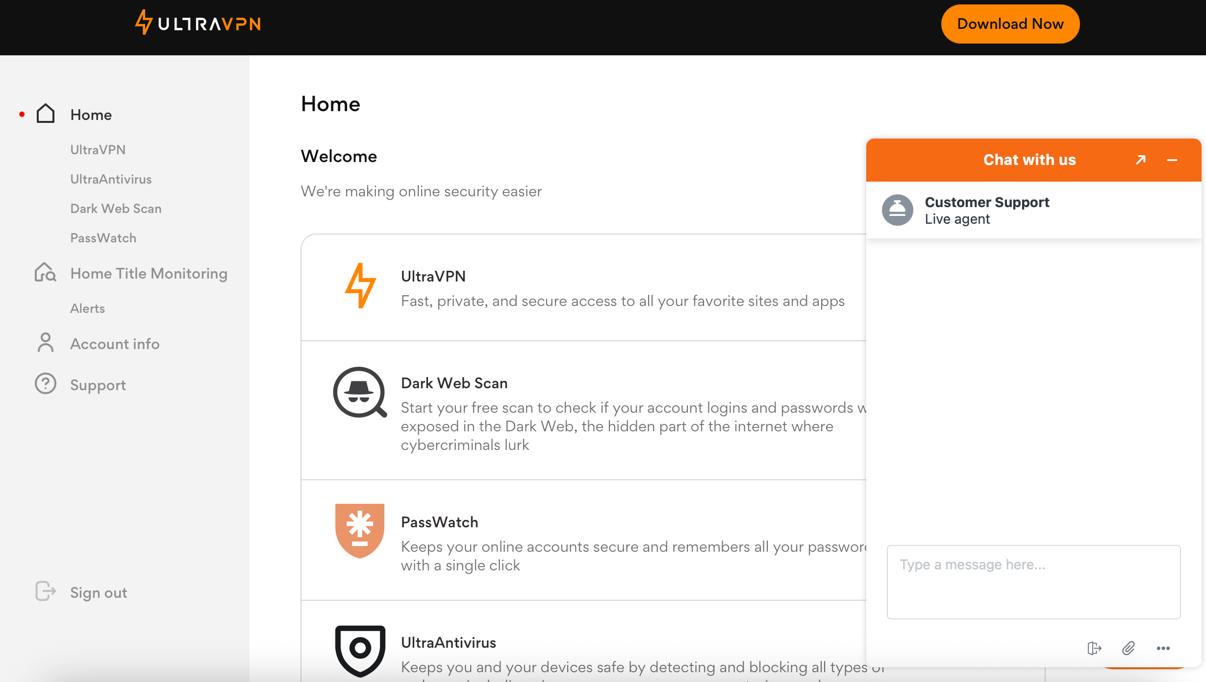 UltraAV dashboard for All About Cookies
