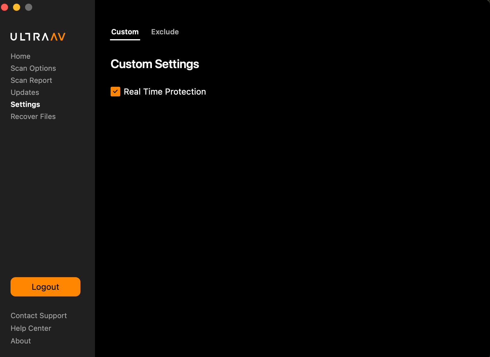 UltraAV settings