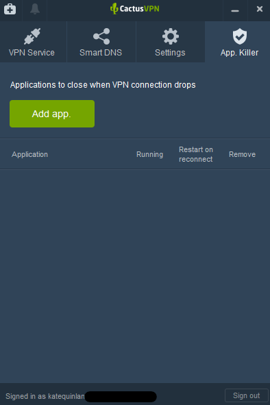 CactusVPN Apps Killer feature