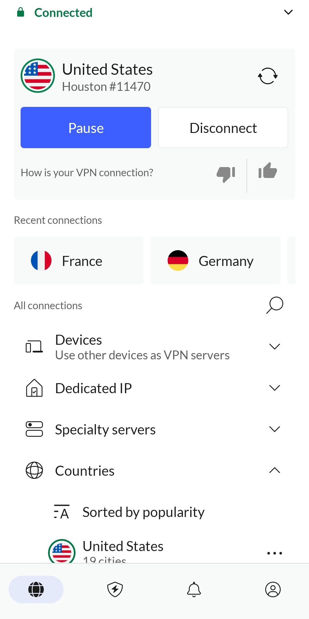 NordVPN mobile servers
