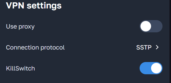 Whoer VPN settings