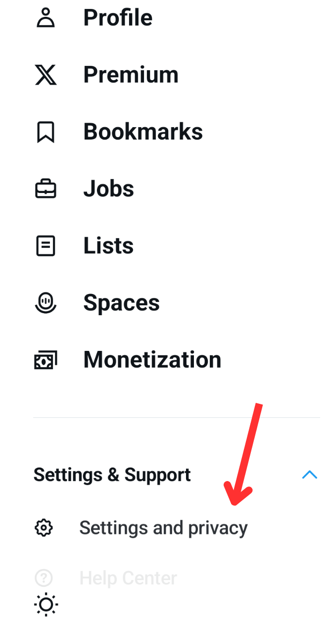 X privacy settings step 1