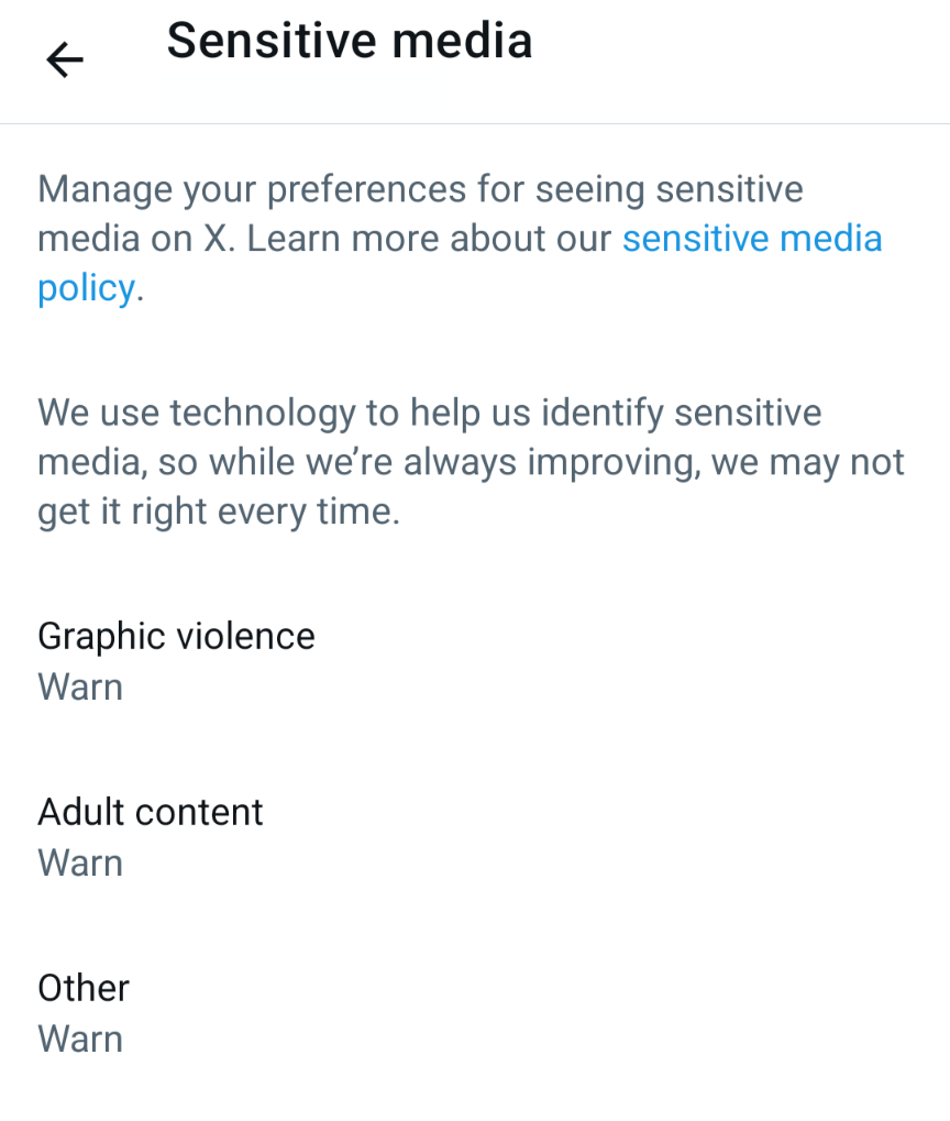 X privacy settings step 5