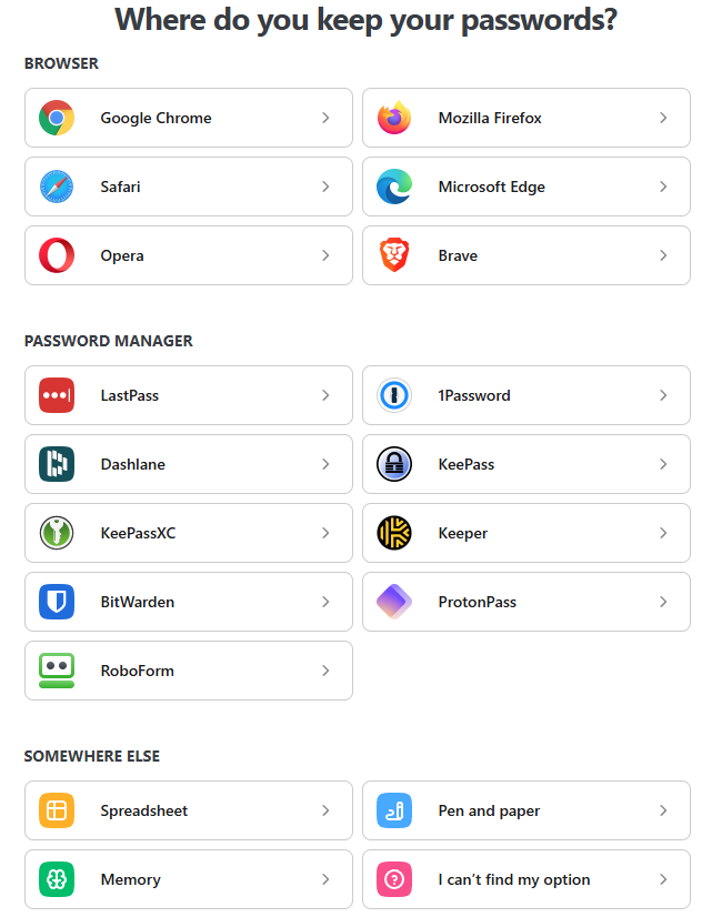 NordPass options for import (Browsers, password managers, and somewhere else)
