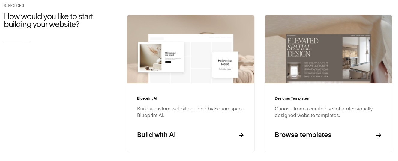 Squarespace AI web builder
