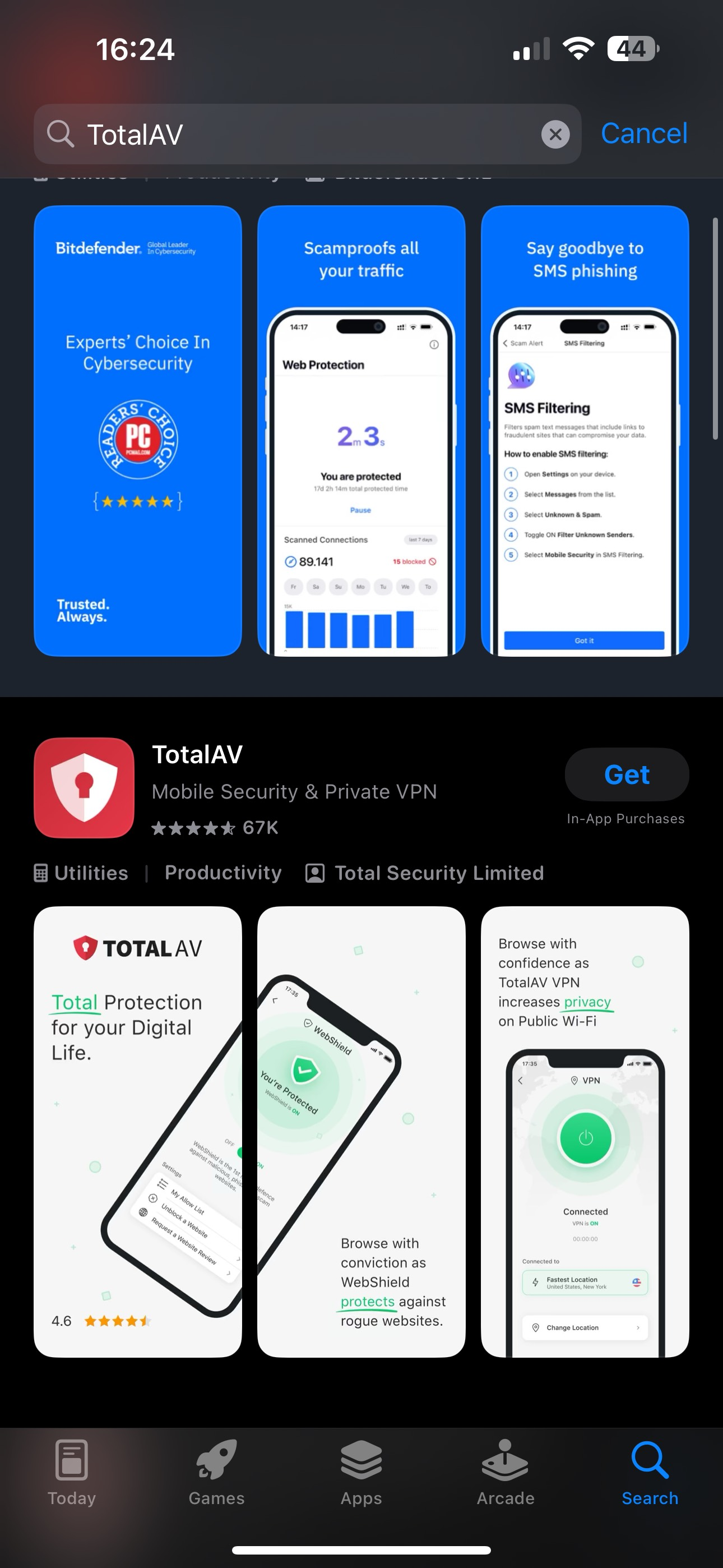 Download TotalAV Mobile Security from the App Store