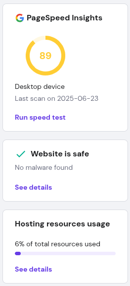 Hostinger web hosting built-in analytics