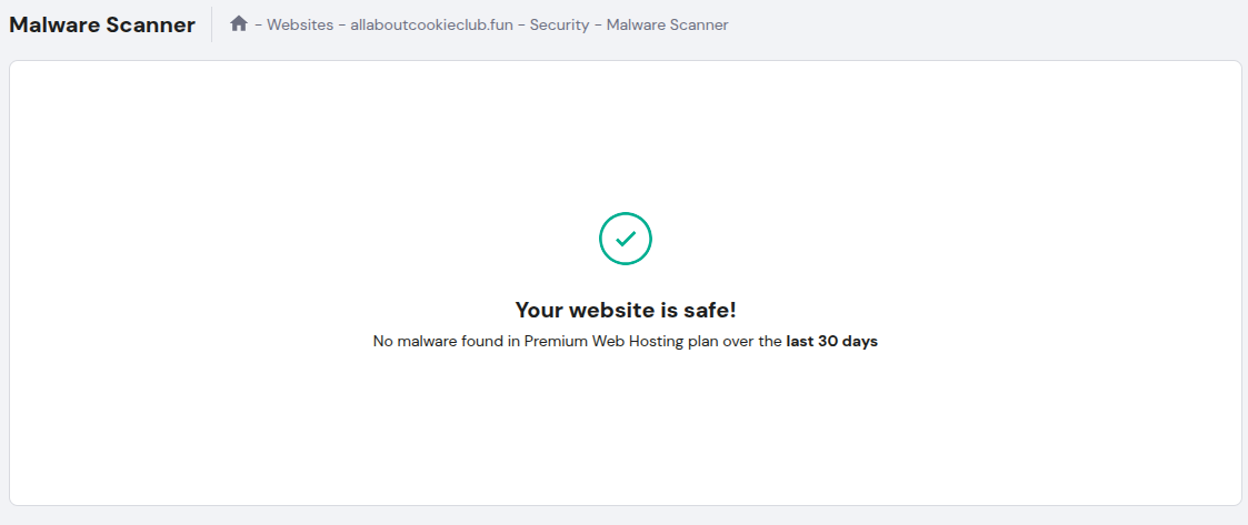Hostinger web hosting malware scanner