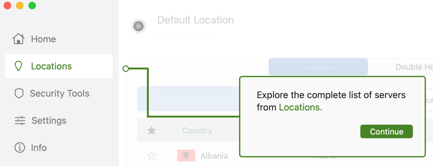 IPVanish tutorial explaning where to find server locations