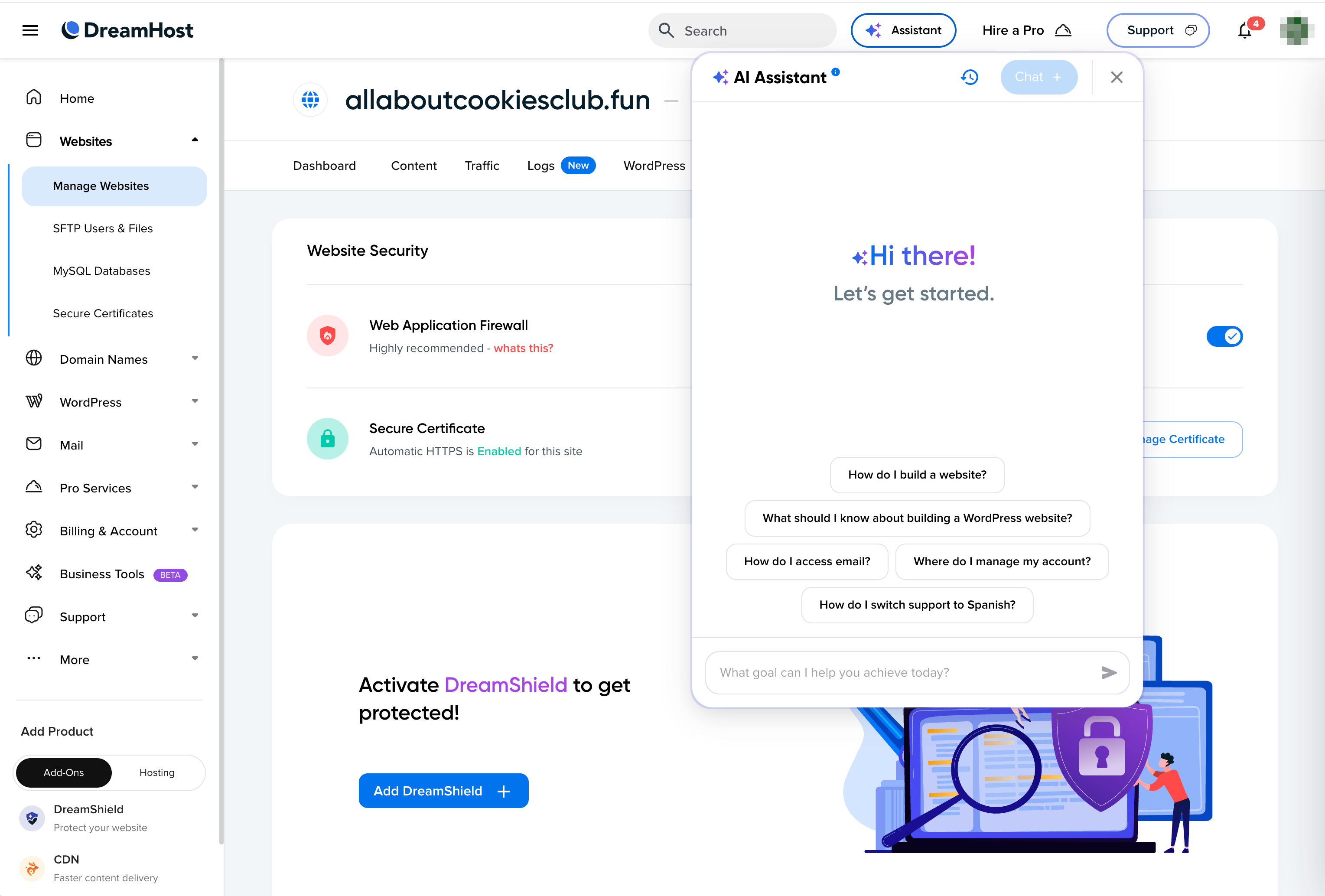 DreamHost AI Assistant