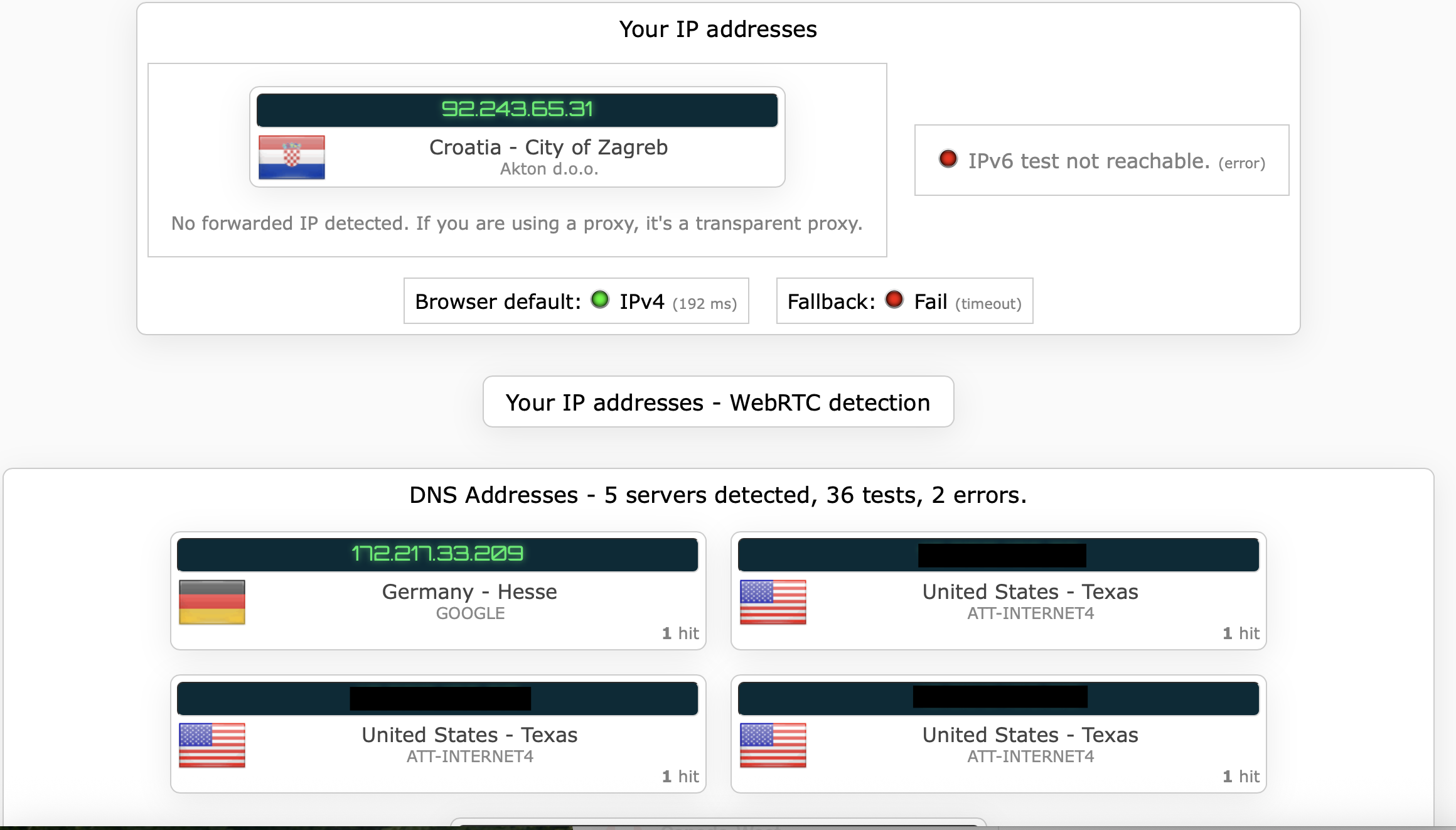 KeepSolid VPN Unlimited kill switch test results (fail). 