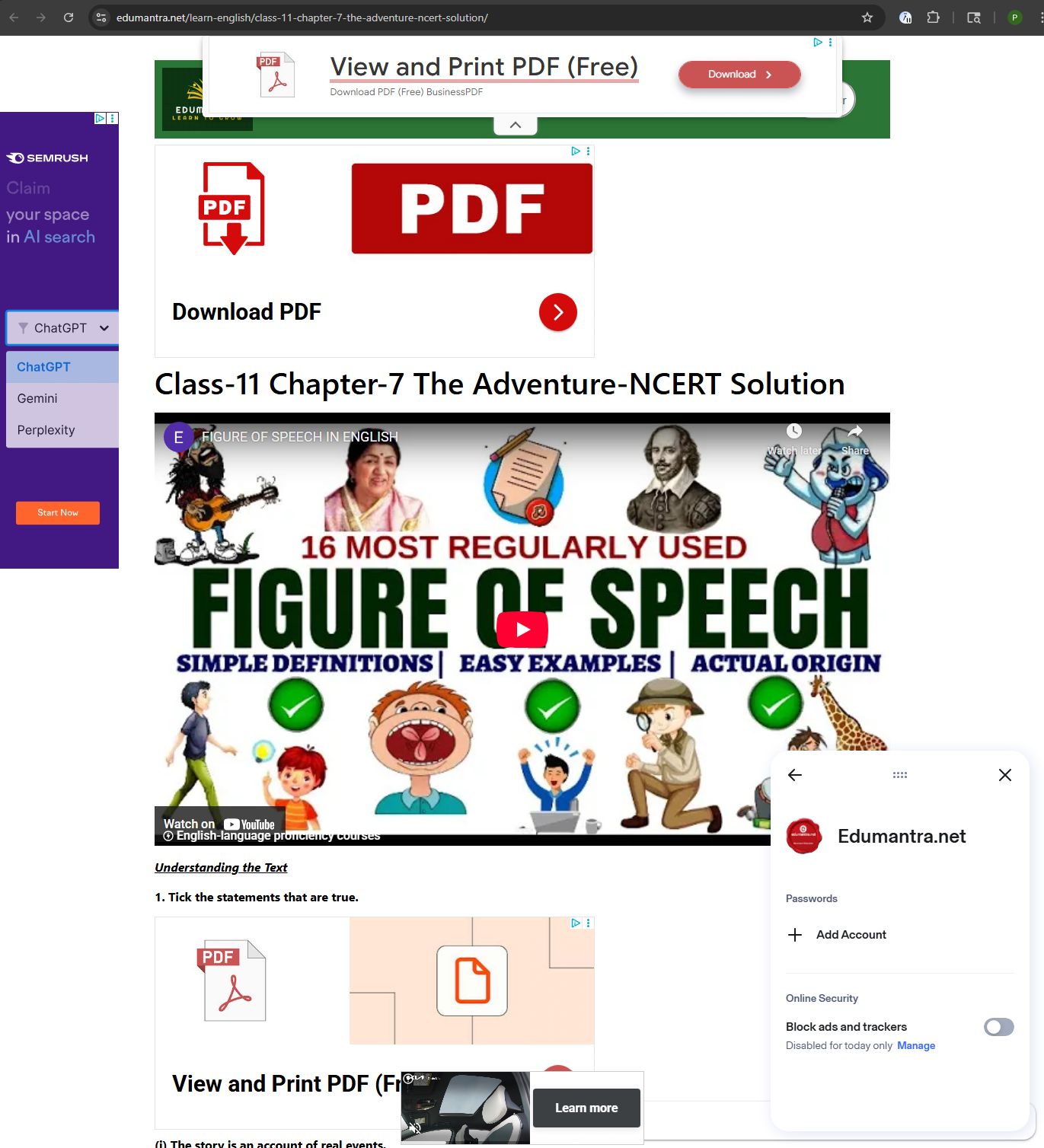 Testing Aura Ad Blocker with ad block off 