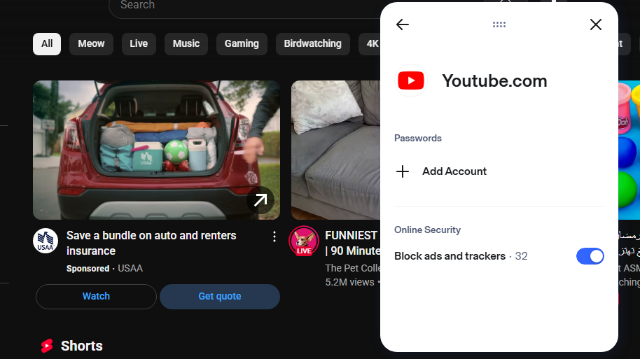 Aura Ad Blocker blocks YouTube video ads