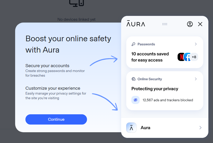 Aura browser widget for All About Cookies