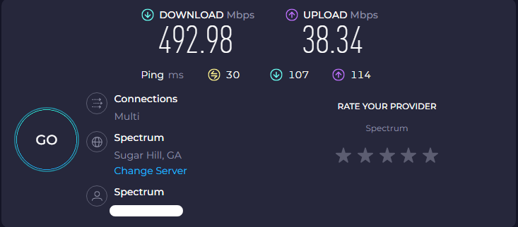 AirVPN speed test baseline speed not connected