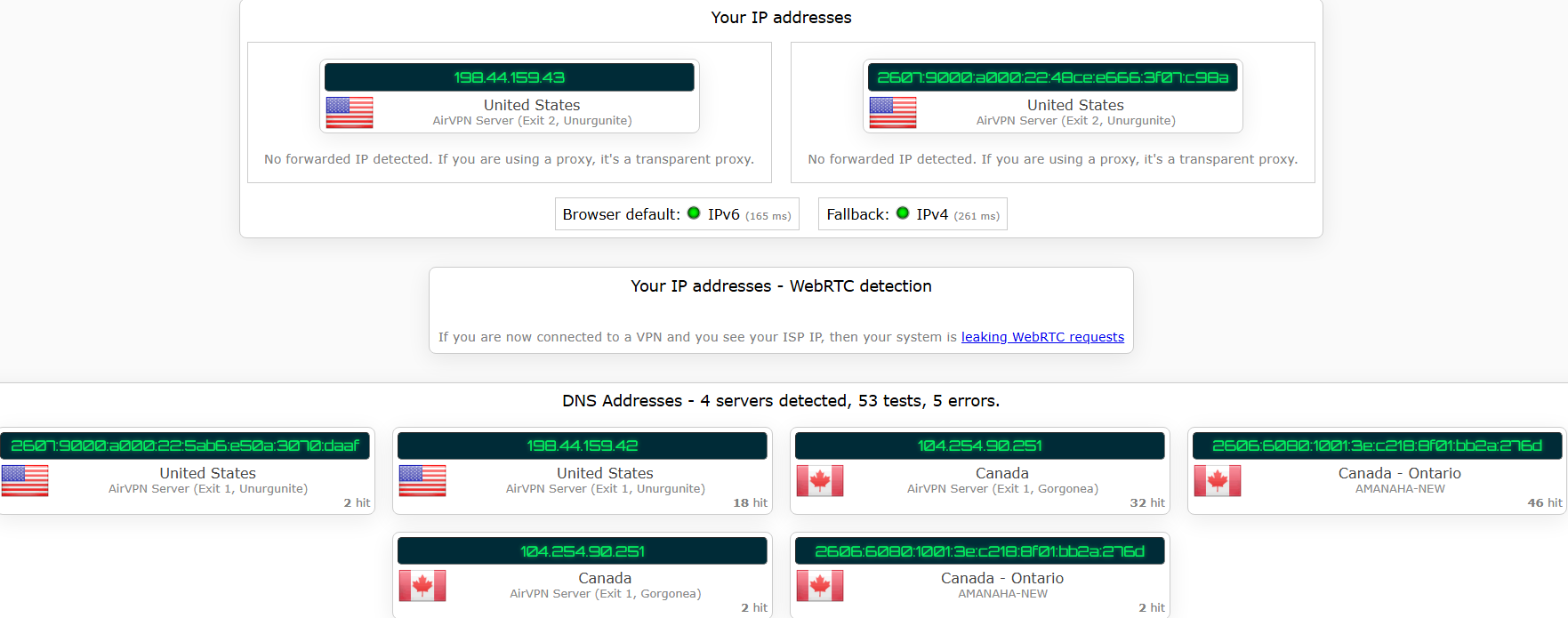AirVPN passed the kill switch test